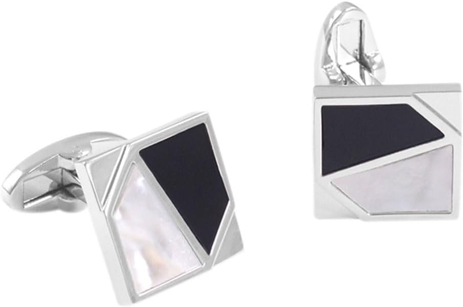 UHLOSD メンズ ビジネス エリート 黒と白 瑪瑙 マッチ シェル フレンチ シャツ カフス ウェディング スリーブ ネイルシャツの着こなし・コーディネート│ozie  ヘリンボーンの白無地ワイドカラーダブルカフスシャツ+イタリア生地使用ネクタイ+リネン100％ポケットチーフ+ ... メンズ ビジネス エリート 黒と白 瑪瑙 マッチ シェル フレンチ シャツ カフス ウェディング スリーブ ネイル