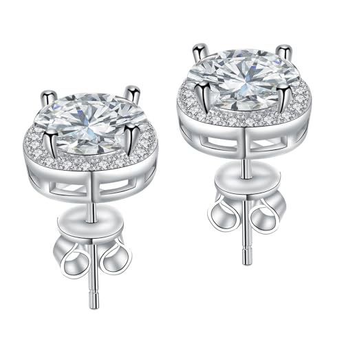 Boucles d'oreilles à tige en moissanite pour femmes, 3-4 carats, en argent sterling S925, couleur D, pureté VVS1, 1,5 ct/paire
