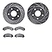 Dynamic Friction Company Front Brake Rotors-Drilled and Slotted-Silver with Ultimate Duty Performance Brake Pads 7402-54017