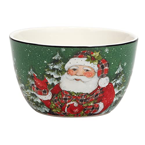Certified International Christmas Lodge Santa 5.25" Ice Cream/Dessert Bowls, Set Of 4, Multicolor #TOP3