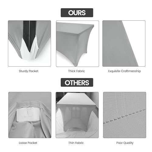 Utopia Kitchen Spandex Table Cloth 1 Pack [6FT, 72Lx30Wx30H Inch, Grey] by Utopia Kitchen - Used condition - Image 7