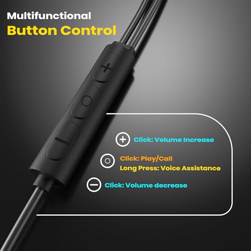 Image of Kratos Tune V6 C Type Earphones Wired, Deep Bass Drivers Earphone, Inline Control Type c Headphones with Mic, Comfort Fit Type c Earphone with Volume Control,Metallic C pin Earphones (Grey)