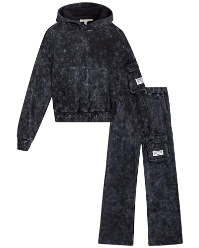 AEROPOSTALE Girls Sweat Suit Set - 2 Piece Soft Fleece Pullover Graphic Crewneck Sweatshirt and Jogger Pants for Girls (7-16)