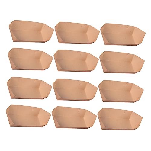 Cabilock Party Supplies Paper Food Trays Boat Shaped Snack Containers Grease Resistant for Tacos Snacks