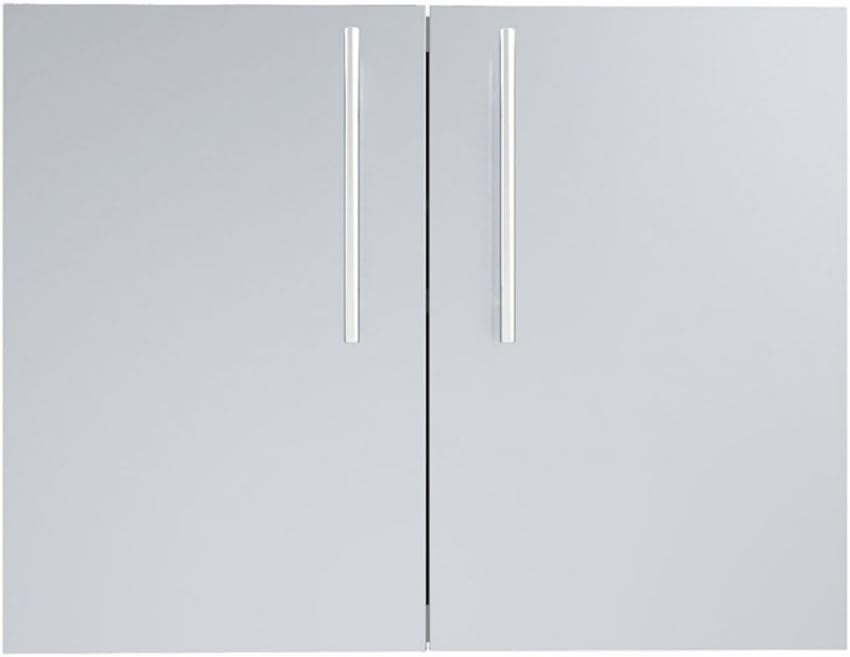SUNSTONE DE-DD30 Designer Series Raised Style Double Door with Shelves, 30, Stainless Steel