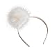 ACTLATI Lovely Cute Fashion Girls Headband Big Single Pompom Fur Fluffy Ball Hairband Party Masked Ball Hair Pins Headwear Hairband Off-white