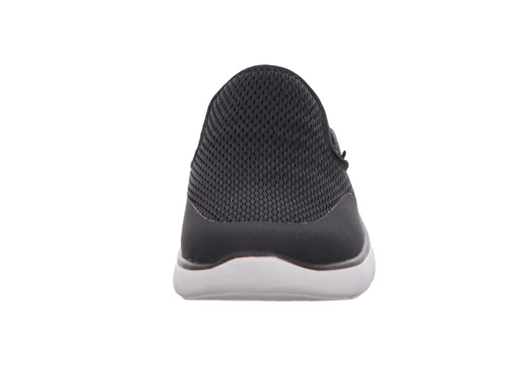 Skechers Zapatillas Vindicator para hombre, negro/blanco, talla 42 | Casual, espuma viscoelástica, lavable a máquina, sin cordones, malla ligera