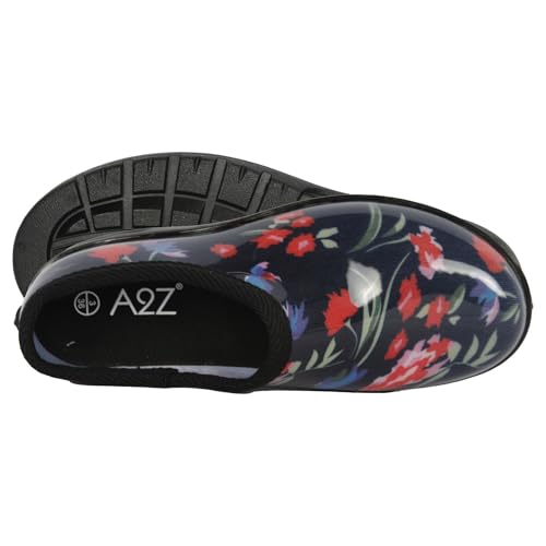 A2Z Women Waterproof PVC Garden Clogs Floral Print Slip-On Outdoor Rain Shoes with Rugged Anti-Slip Sole - Wellies LDS 1408 Floral 6 UK - Image 5