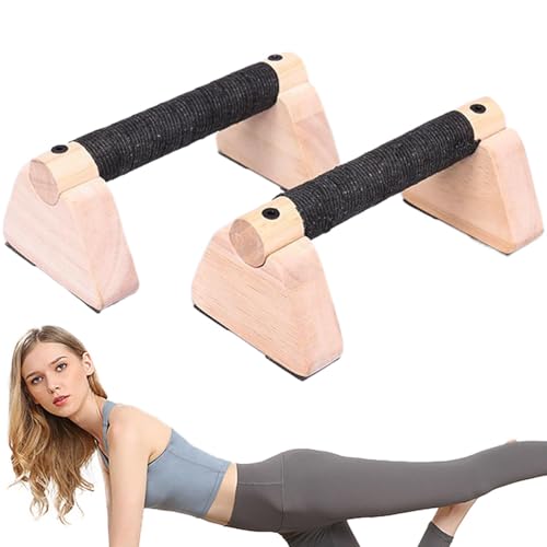 Soportes push up de madera para entrenar pecho y fuerza en casa