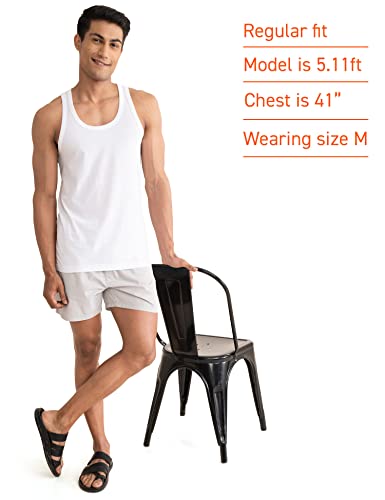 Image of DAMENSCH Regular Fit Solid Round Neck Vest Sleeveless Moisture Wicking Anti-Bacterial Anti Odour Soft & Durable Stretchable Cotton Vest for Men
