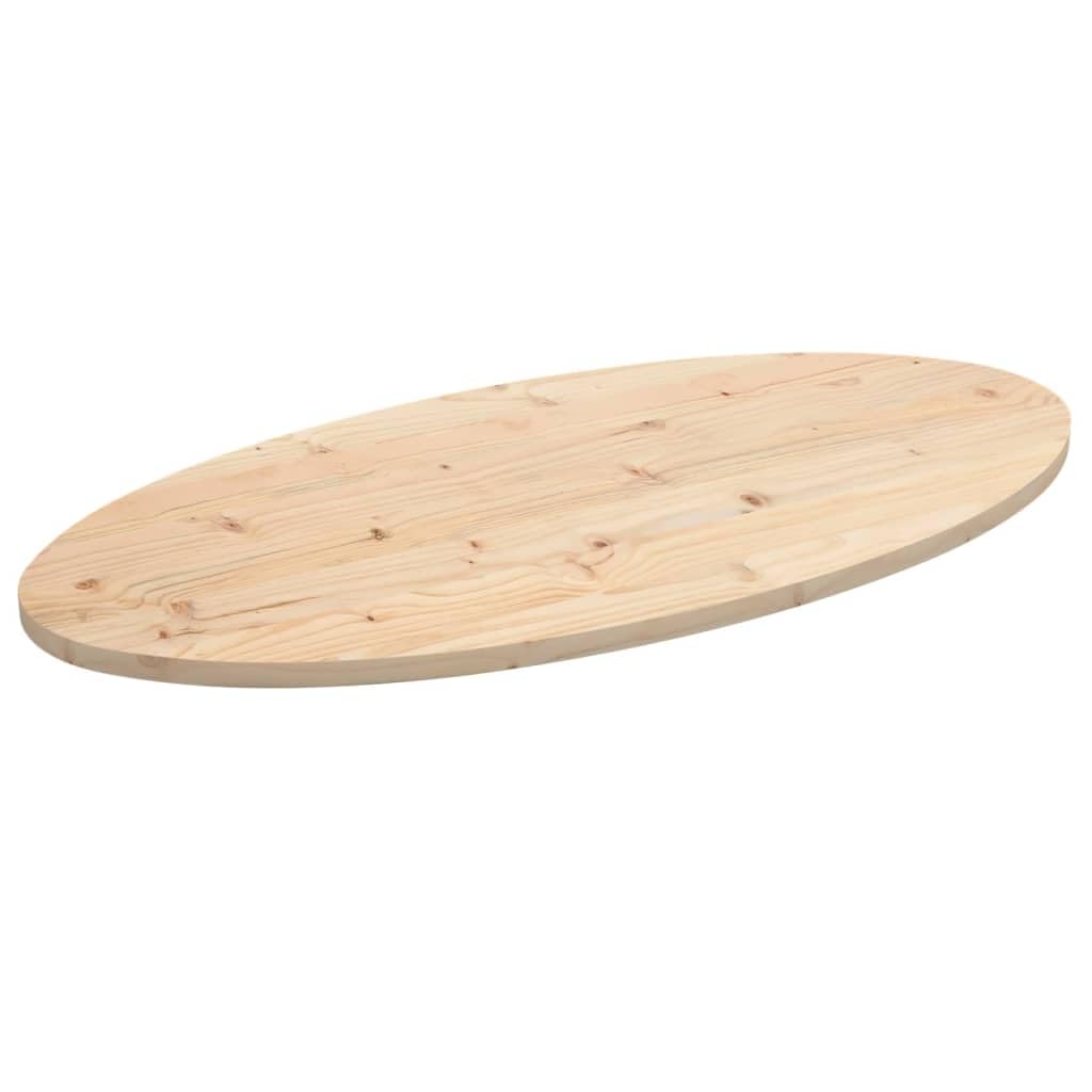 vidaXL Dessus de Table, Plateau de Bureau, Dessus de Table de Remplacement Maison Restaurant, Marron 90x45x2,5 cm Bois de Pin Massif Ovale
