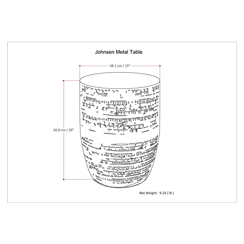 Simplihome Johnsen Contemporary 15 Inch Wide Metal Large Accent Side Table In Antique Copper, Fully Assembled, End, Bedside Table And Nightstand, For The Living Room And Bedroom #TOP2