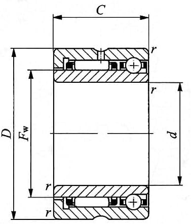 日本トムソン アンギュラ形ボールベアリング付ニードルベアリング NATA 9500rpm NATA5907