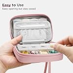 Zannaki Cute Pill Organizer for Purse with Two Removable 7-Day Pill Box, Travel PU Leather Pill Case, Portable Weekly Pill Container with Storage Bag to Hold Vitamins, Fish Oils, Supplements (Pink)