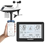 Raddy MN6 Wi-Fi Estación Meteorológica Inalámbrica...: Seguimiento meteorológico integral: controle cada aspecto del clima con datos detallados, que incluyen temperatura y humedad interior y exterior, presión del aire, dirección y velocidad del viento, precipitaciones, pronósticos meteorológicos, intensi...