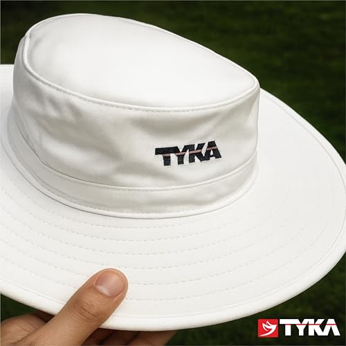 Image of TYKA Cricket Panama Hat | Wide Brim Sun Protection Hat with Sweat-Absorbent Towel Lining | Lightweight & Breathable Headwear for Cricket Matches