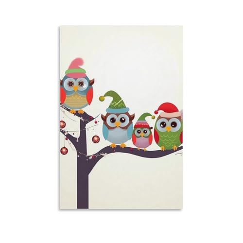 Toile murale chouettes sur branche pour transformer une pièce sans charme
