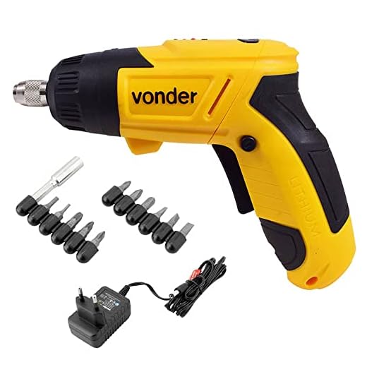 Parafusadeira A Bateria 3,6 V, Carregador Bivolt, Jogo Com 12 Acessórios, Pbv 120, Vonder.