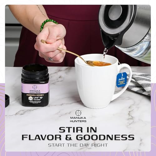 Image of Manuka Honey UMF 15+ (MGO 514+) 250g x 2 | 100% Pure Raw Organic New Zealand Manuka Honey With Wooden Dipper & 3x15g Multiflora Spoon Pack | UMF Certified High MGO | Supports Immunity, Gut Health & Healing