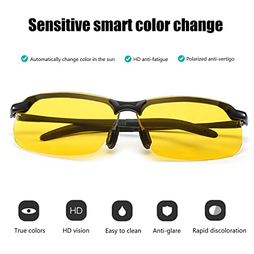 Night Driving Glasses Cycling Glasses For Men Women Anti-Glare Night Vision Glasses For Driving Yellow Tinted Vision Lens Light Metal Frame #TOP1