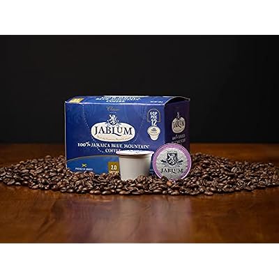 Jablum Jamaica Blue Mountain Single Serve Coffee Pods for K Cup Brewers 2.0, 12 Count