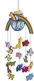 mobile babybett holz Babys Wohlbefinden & Entwicklung: Das Hochwertige baby Mobile Holz verschafft ihrem Baby positive Eindrücke von fröhlichen Farben und süßen Figuren, toll geeignet um Die Augen zu trainieren.