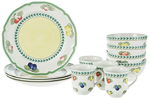 Villeroy & Boch French Garden 12-Piece Dinnerware Set, Service for 4, Plates, Bowls & Mugs, Premium Porcelain, Made in Germany, Dishwasher and Microwave Safe by Villeroy & Boch - Used condition - US$163.40