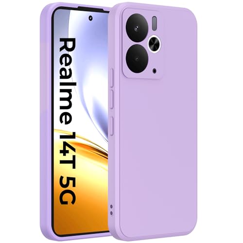 Image of A rtistque Back Cover Case for Realme 14T 5G with Camera Protection | Shockproof TPU|Stylish Protective Design|Slim Fit|Ultra Matte| Back Cover - Purple