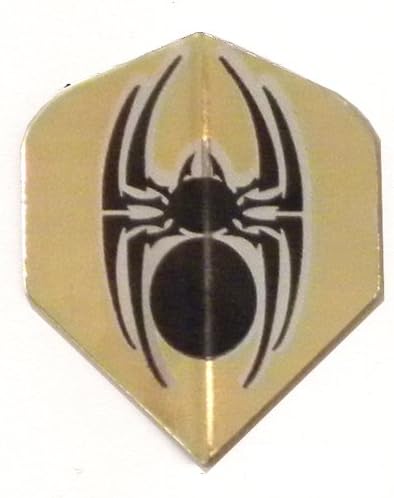 25 Sets #3631 AmeriThon Gold/Black Metallic Tribal Spider Dart Flights