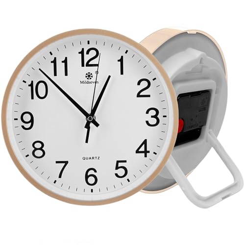 Sporgo Grande horloge murale à poser ou à suspendre, sans bruit de tic-tac, horloge à quartz, haute précision, blanc moderne, pour cuisine, salon, bureau...
