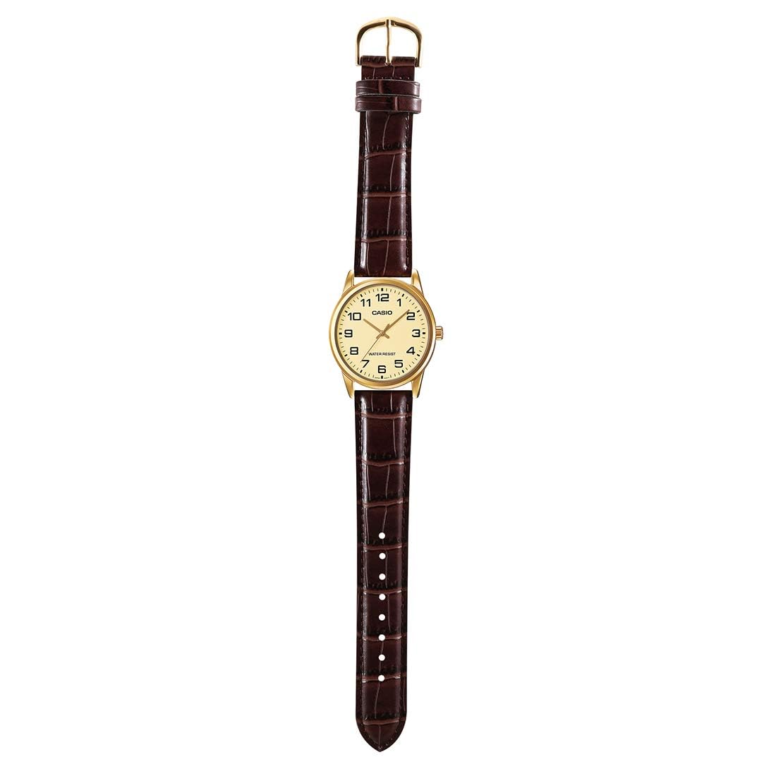 Casio Men Analog Watch with Leather Strap MTP-V001GL-9B - Image 6