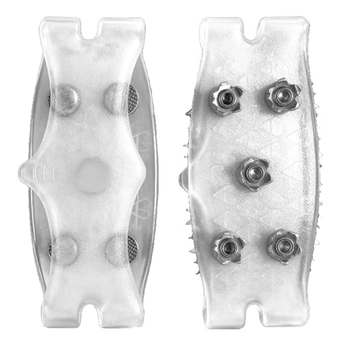 Crampones de hielo para zapatos | 2 piezas 5 dientes antideslizantes puntas para senderismo de invierno - Grip antideslizante para botas de nieve y hielo | adecuados para senderismo, escalada en roca