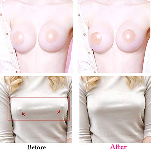 8 Pairs Silicone Nipple Cover Reusable With Carry Case, Adhesive Nipple Pasties For Women Pink #TOP5