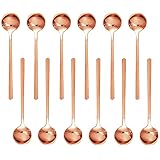 12 Pack Espresso Spoons, 5.3 Inch Mini Coffee Spoons, Gold Plated Stainless Steel Teaspoons for Dess