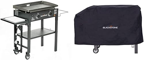 Blackstone 1853 - Parrilla de gas de parte superior plana con 2 quemadores, sistema de gestión de grasa trasera alimentada por propano de 28