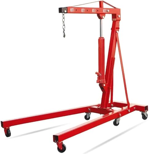 Cavalletto pieghevole per motore da 2 tonnellate, gru da officina in acciaio ad alte prestazioni per sollevamento e manutenzione efficienti del veicolo
