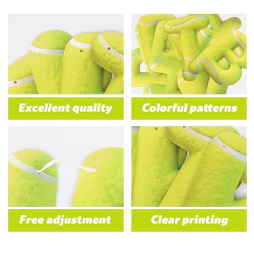 Image of Sport Birthday Banner, 3D Sport Theme Happy Birthday Banner (Tennis) | Decoration Funny Ball Themed Party Supplies Suitable for Kids Teenagers Adults