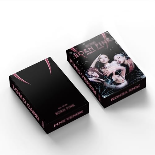 55Pcs Lomo Card Set for Black&Pink%（Pink Venom） Photocards Merchandise Gift for Girls and Boys Colle
