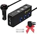 Produktbild QC 3.0 zigarettenanzünder Adapter Verteiler, BOLTHO 4 USB Auto Ladegerät und 3-Fach KFZ Adapter, 12V/24V Schnellladung mit Getrennte Schalter LED Stromspannung Anzeige, EIN Handyhalter kostenlos Gift