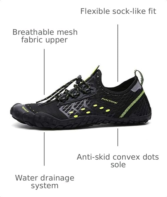 Image of UBFEN Water Shoes for Men Women Quick Dry Swim Aqua Socks | Lightweight Barefoot-style Fit, Rubber Sole, Hiking, Fishing, Kayaking, Beach, Pool, Boating, Diving And Water-to-land Wear