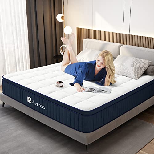 Avenco King Mattress, King Size Mattress In A Box, 12 Inch Latex Hybrid Mattress King, Cool Tencel Fabric & Bamboo Memory Foam & Pocket Spring, Medium Firm, Certipur-Us, 10 Years Support (Ndsm30) #TOP6