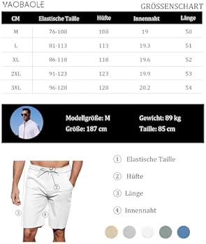YAOHUOLE Heren 3/4 linnen shorts zomer korte broek, Kaki, XL YAOHUOLE Heren 3/4 linnen shorts zomer korte broek, Kaki, XL