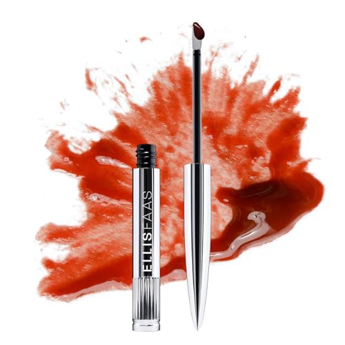 Ellis Faas Glazed Lips Lip Gloss High Pigment Ultra Shiny & Glossy Finish Deep Hydration Lip Stain Color Stick With Plant Seed Oils Non Sticky Perfect for Stained Effect (301 Blood Red)