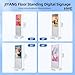 65 Inch 4K Touchscreen Digital Signage,Indoor Floor Standing Digital Kiosks & Interactive Displays,Commercial Advertising LCD Totem Android System Auto Media Player HDMI Input,Free Custom Logo,White