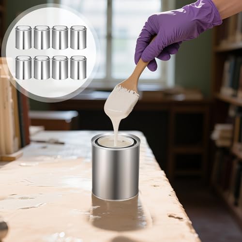 Image of 8 Pcs Empty Paint Cans with Lids (1 Pint Size), Metal Paint Storage Containers Paints Can for Crafts DIY Projects Storage Painting