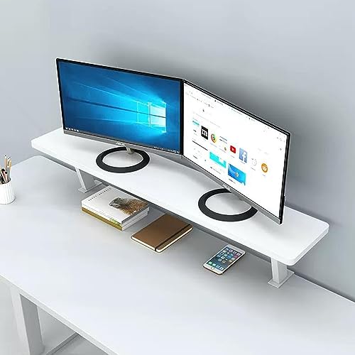 Image of Delavala Versatile Desk Organizer with Metal U-Clamp - Sturdy Wooden Storage Rack for Office, Study & Reading | Detachable Bookshelf, Monitor Stand & Note Holder