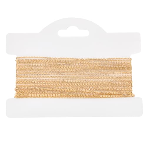 Beebeecraft 5 m/16.4 pieds 1.1 mm en Laiton Plaqué Or 18 carats Chaîne de Câble Plat Collier Bijoux en Vrac Maillon de Chaîne pour la Fabrication de Bracelets, Bracelets de Cheville, Colliers