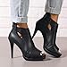 Bplangat Open Toe Booties for Women Black High Stiletto Heels Open Toe Sexy Ankle Boot Fashion Heeled Sandals with Back Zipper, Size 6