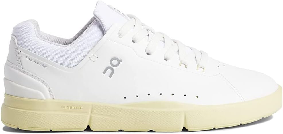 On Womens The Roger Advantage Textile Synthetic White Hay Trainers 6 US