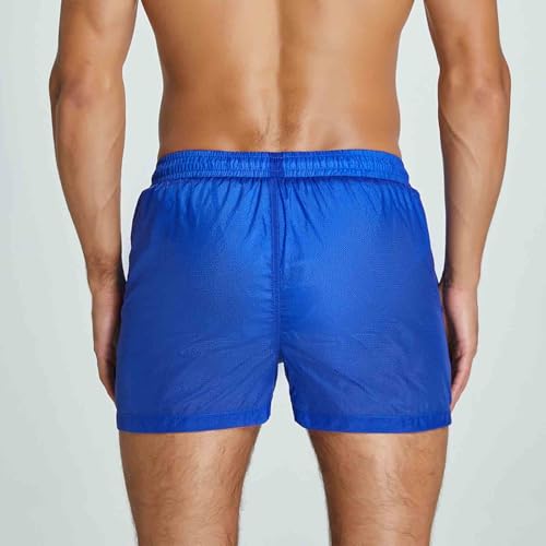 Cambkatl Sexy See-Through Swim Trunks for Men Elastic Waist Summer Beach Shorts Low Waist Bathing Suit Swimwear with Pockets4
